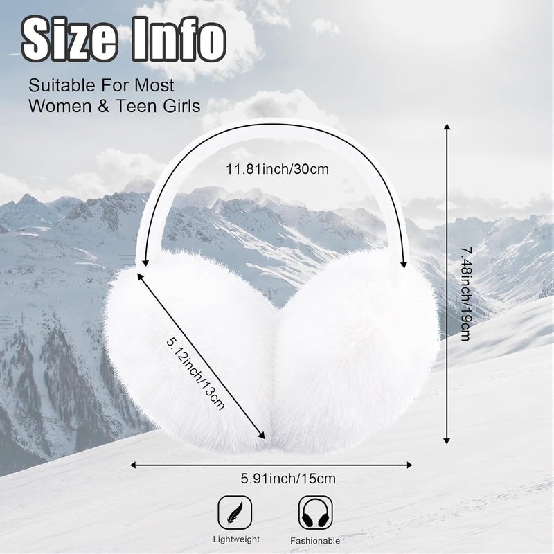 YATANAM Ear Muffs for Women Faux Fur Winter Girls Earmuffs Fluffy Adjustable Ear Warmers Cute Ear Covers - Image 2